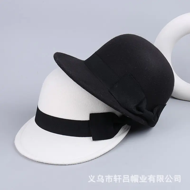 Vintage Woolen Bow Cap Women Autumn Winter Japanese Equestrian Hat - Image 6