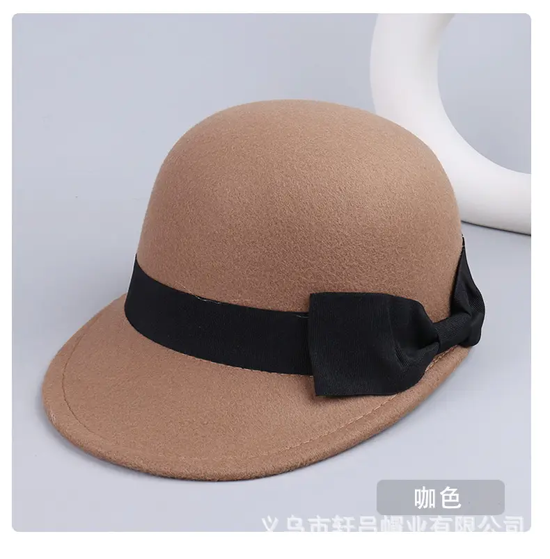 Vintage Woolen Bow Cap Women Autumn Winter Japanese Equestrian Hat — feature 12