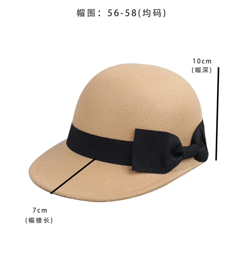 Vintage Woolen Bow Cap Women Autumn Winter Japanese Equestrian Hat — feature 3