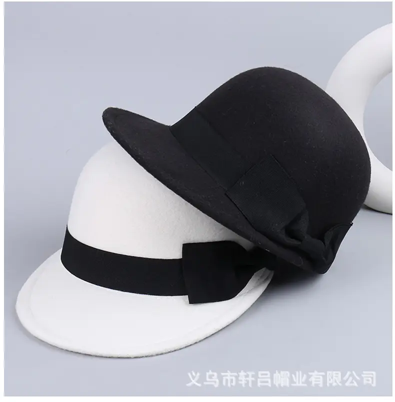 Vintage Woolen Bow Cap Women Autumn Winter Japanese Equestrian Hat — feature 5
