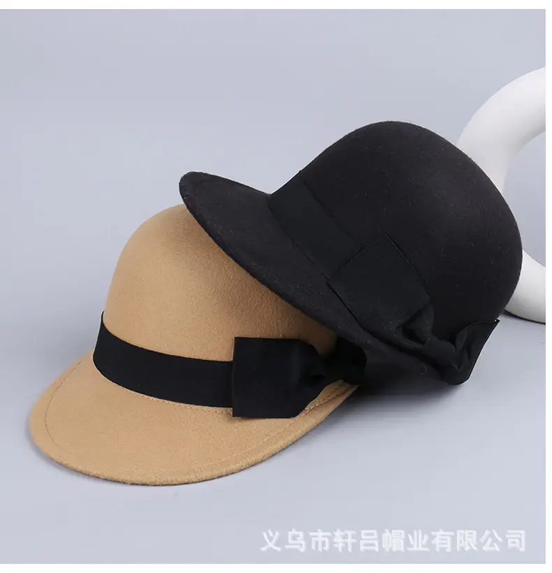 Vintage Woolen Bow Cap Women Autumn Winter Japanese Equestrian Hat — feature 6