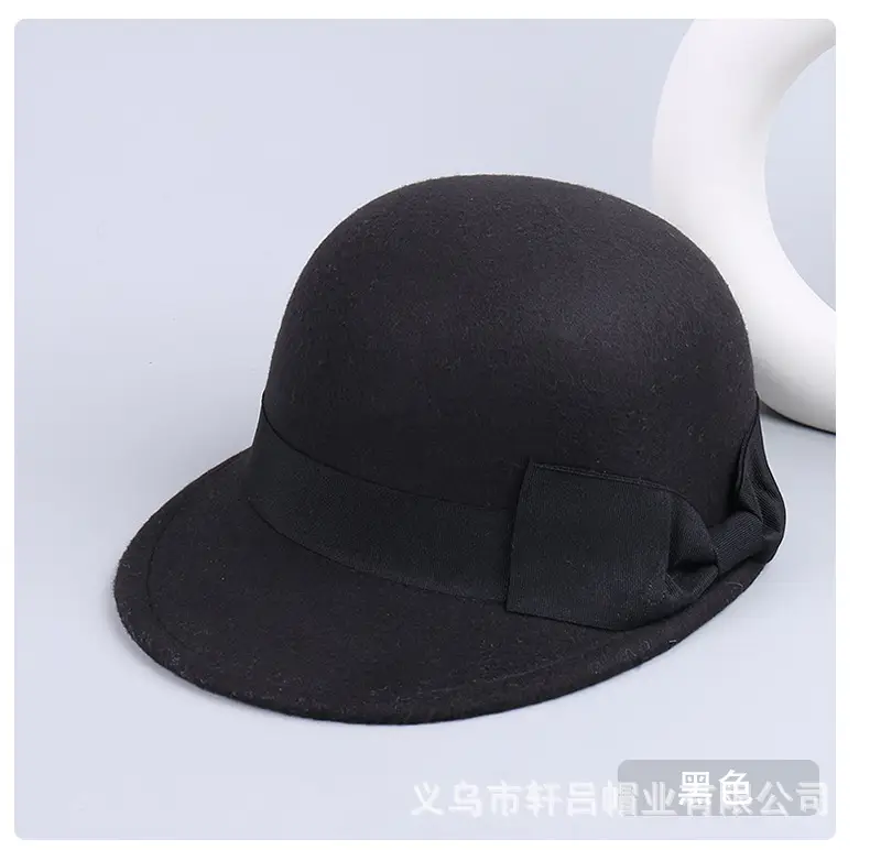 Vintage Woolen Bow Cap Women Autumn Winter Japanese Equestrian Hat — feature 9