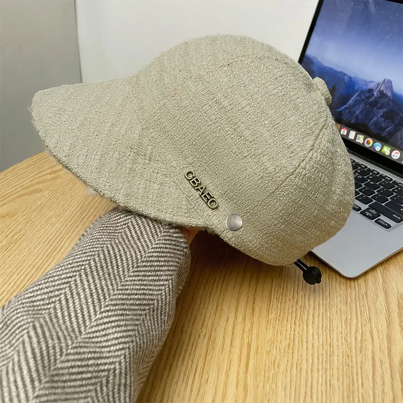 Women's Black Fisherman Hat with Button Closure - Image 6