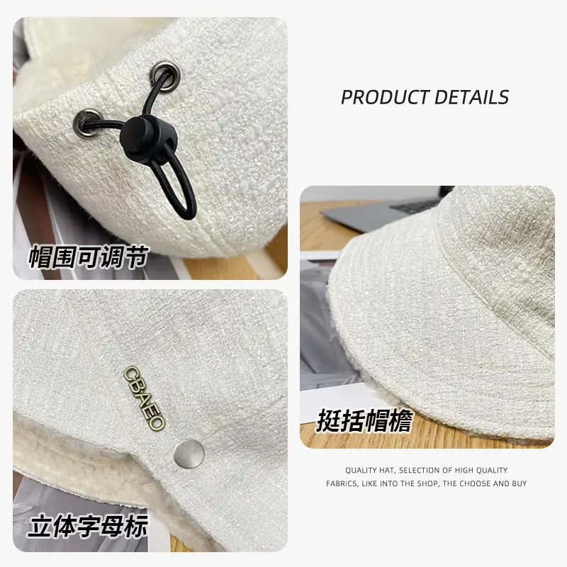 Women's Black Fisherman Hat with Button Closure — feature 3