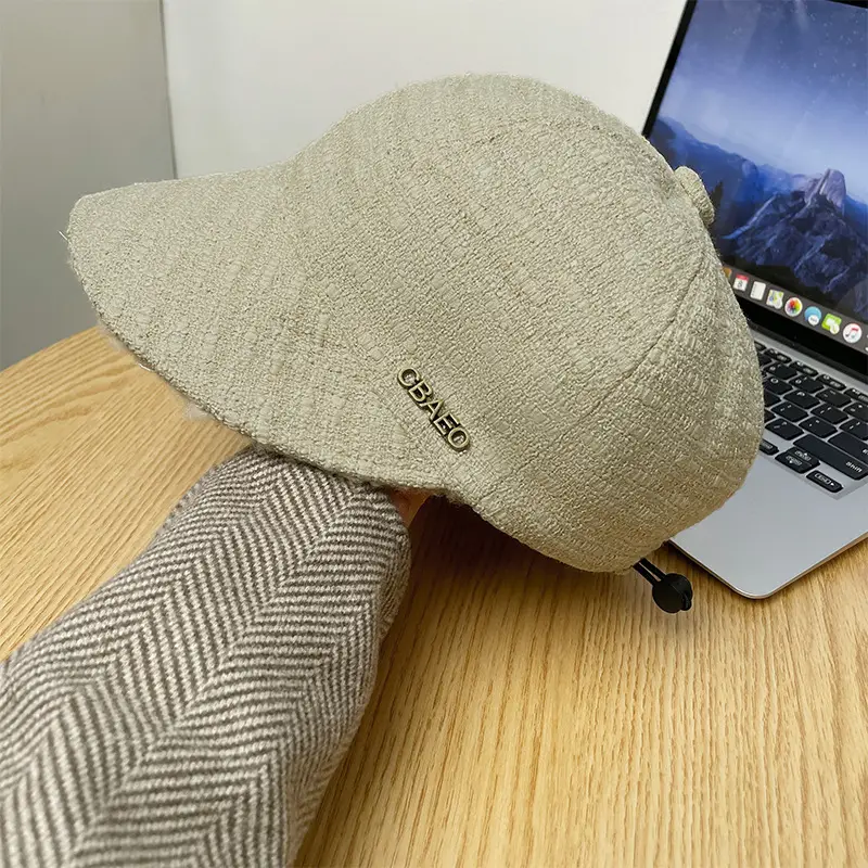 Women's Black Fisherman Hat with Button Closure - Image 3