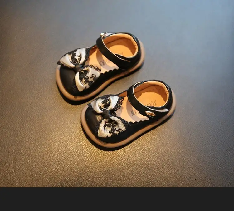 Baby Girl Bow Shoes Cream 1-2Yrs Soft Bottom — feature 10