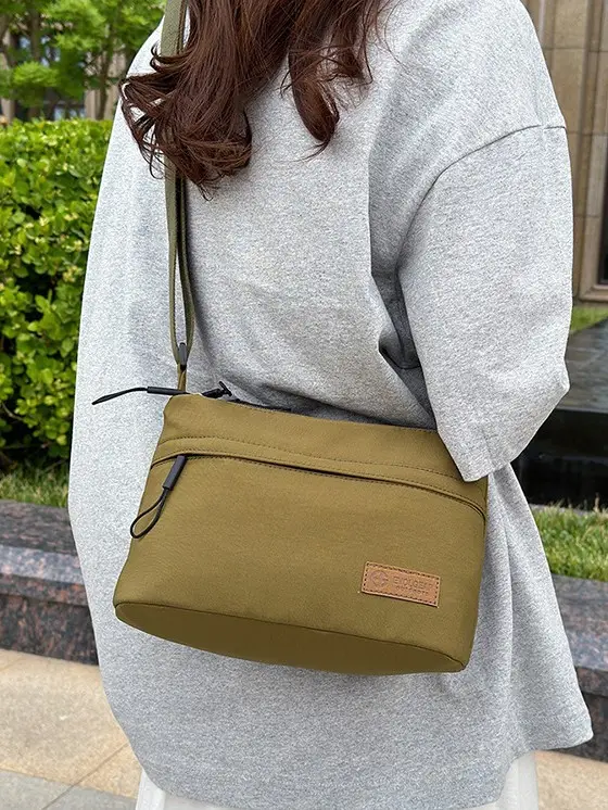 Unisex Fabric Shoulder Bag with Crossbody Strap - Image 8
