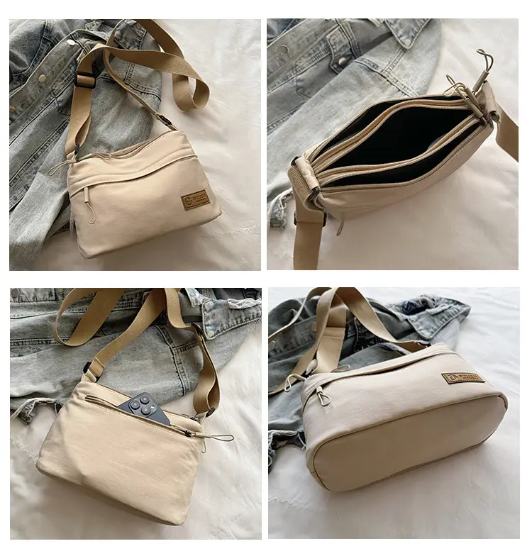 Unisex Fabric Shoulder Bag with Crossbody Strap — feature 14