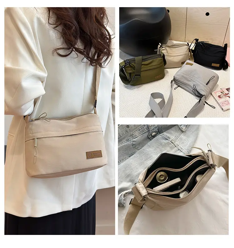 Unisex Fabric Shoulder Bag with Crossbody Strap — feature 15