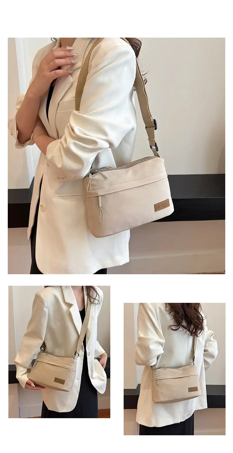 Unisex Fabric Shoulder Bag with Crossbody Strap — feature 17