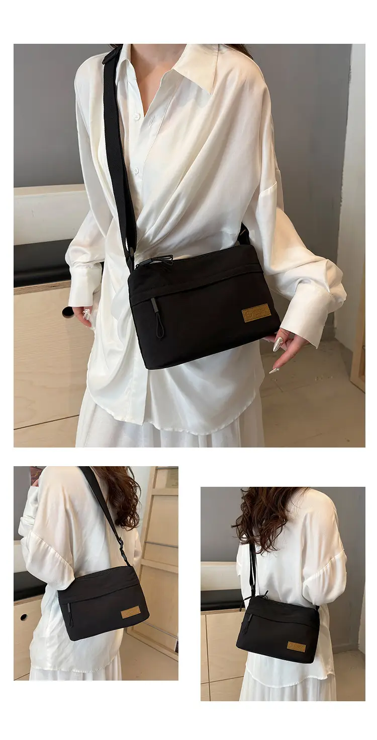 Unisex Fabric Shoulder Bag with Crossbody Strap — feature 18