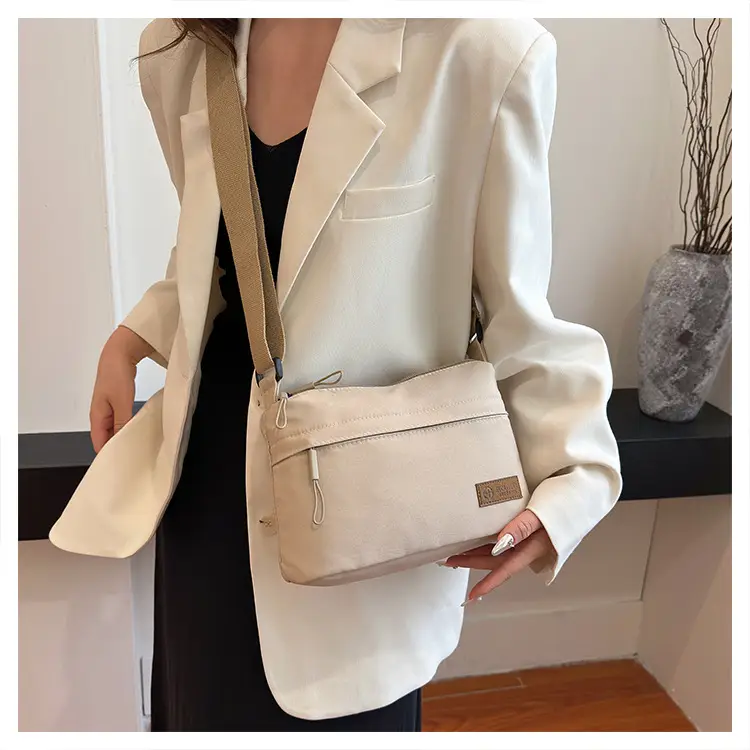 Unisex Fabric Shoulder Bag with Crossbody Strap — feature 21
