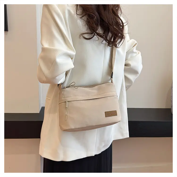 Unisex Fabric Shoulder Bag with Crossbody Strap — feature 23