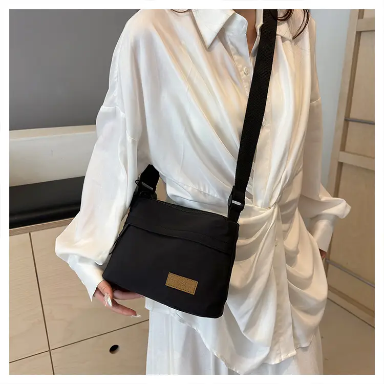 Unisex Fabric Shoulder Bag with Crossbody Strap — feature 26
