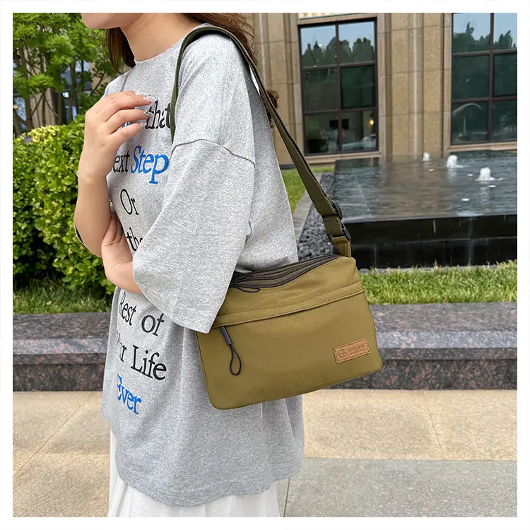 Unisex Fabric Shoulder Bag with Crossbody Strap — feature 28