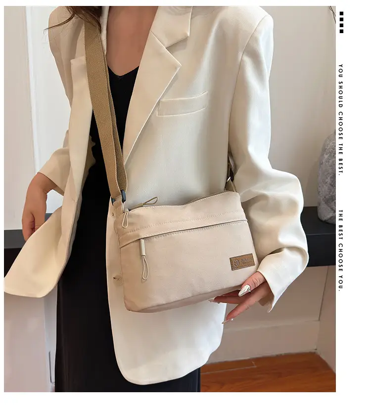 Unisex Fabric Shoulder Bag with Crossbody Strap — feature 3