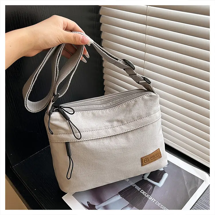 Unisex Fabric Shoulder Bag with Crossbody Strap — feature 31