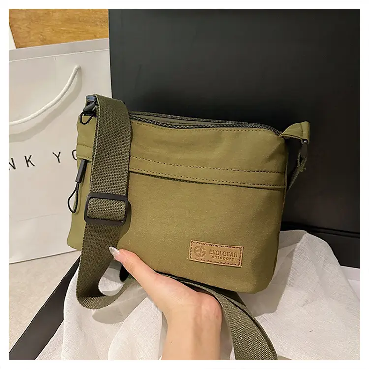 Unisex Fabric Shoulder Bag with Crossbody Strap — feature 33
