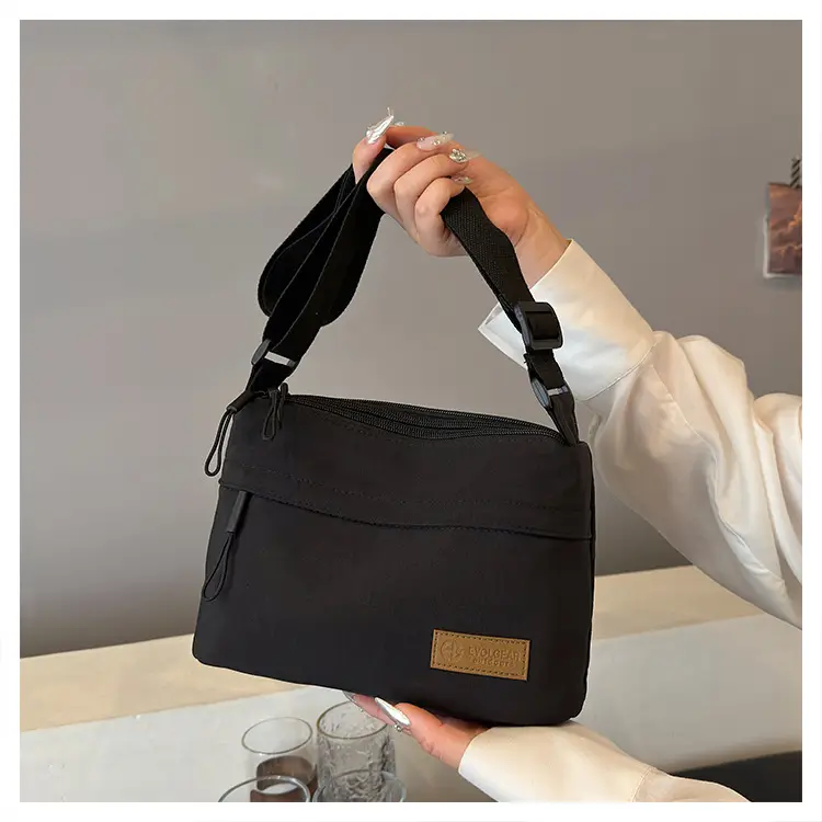 Unisex Fabric Shoulder Bag with Crossbody Strap — feature 34