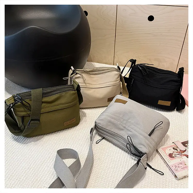 Unisex Fabric Shoulder Bag with Crossbody Strap — feature 6
