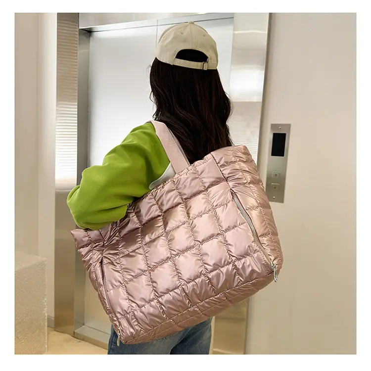 Pearlescent Quilted Shoulder Bag for Women — feature 14