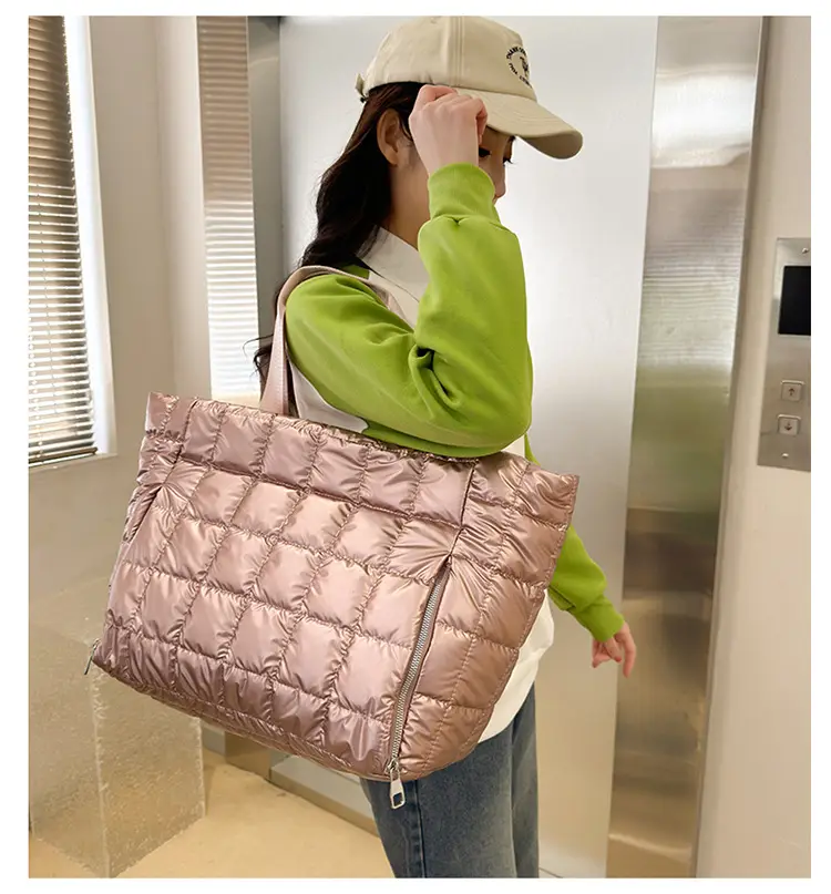 Pearlescent Quilted Shoulder Bag for Women — feature 15