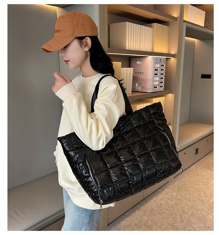 Pearlescent Quilted Shoulder Bag for Women — feature 24