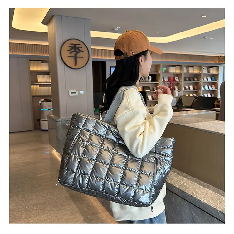 Pearlescent Quilted Shoulder Bag for Women — feature 30