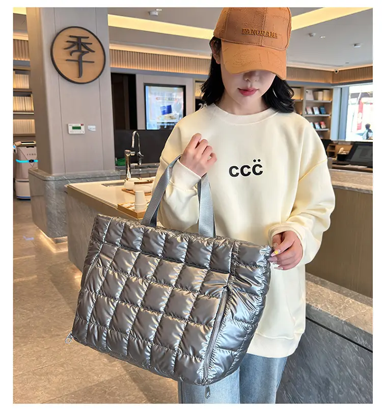 Pearlescent Quilted Shoulder Bag for Women — feature 31