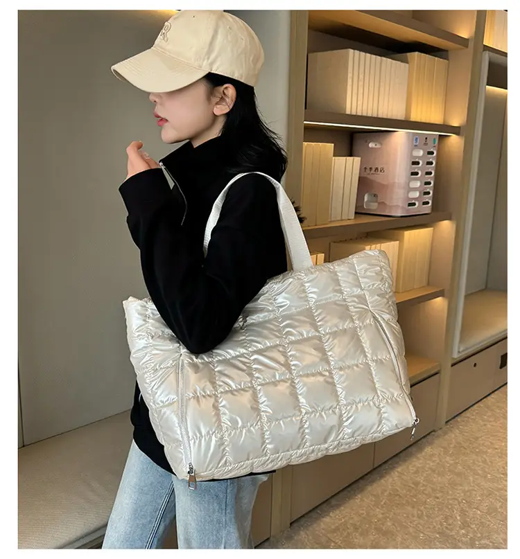 Pearlescent Quilted Shoulder Bag for Women — feature 33