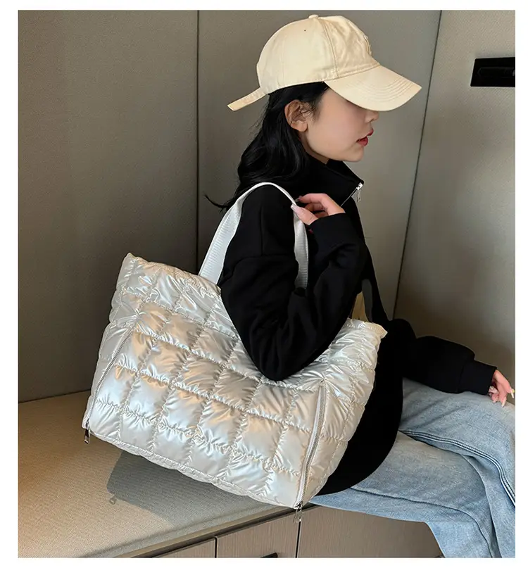 Pearlescent Quilted Shoulder Bag for Women — feature 35