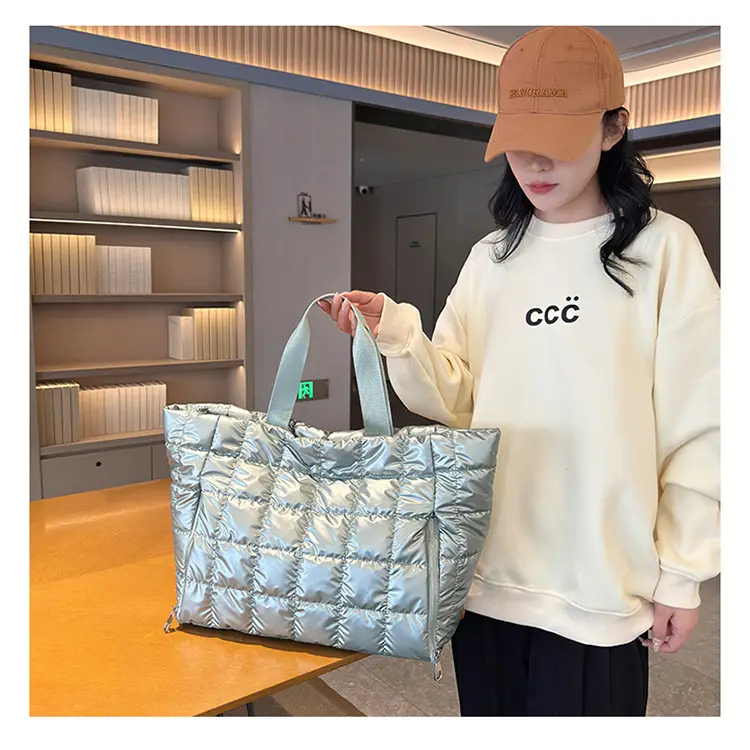 Pearlescent Quilted Shoulder Bag for Women — feature 38