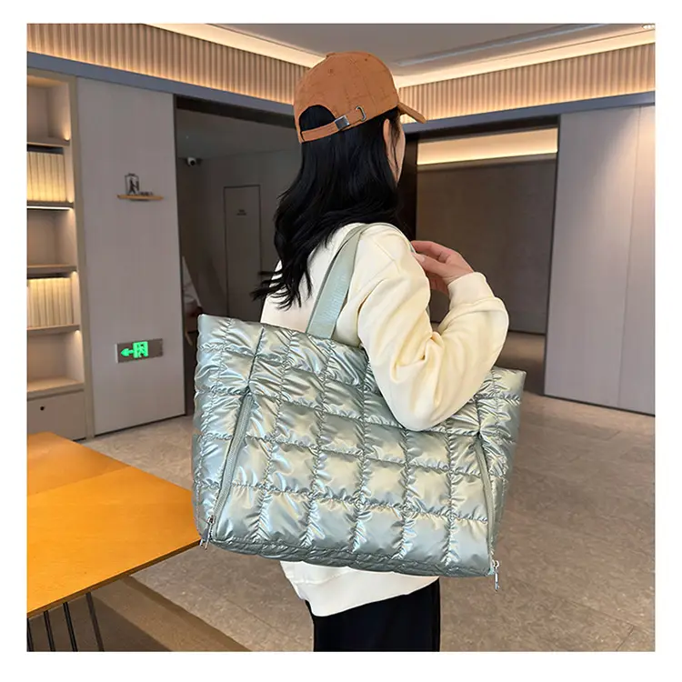 Pearlescent Quilted Shoulder Bag for Women — feature 40