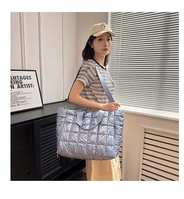 Pearlescent Quilted Shoulder Bag for Women — feature 5