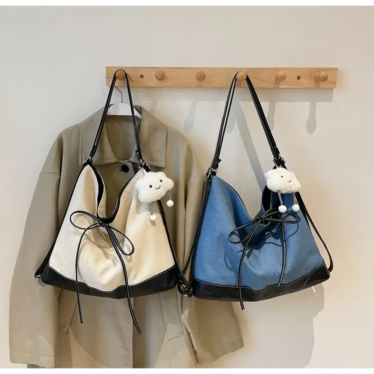 Women's White Stitched Shoulder Crossbody Bag - Image 5