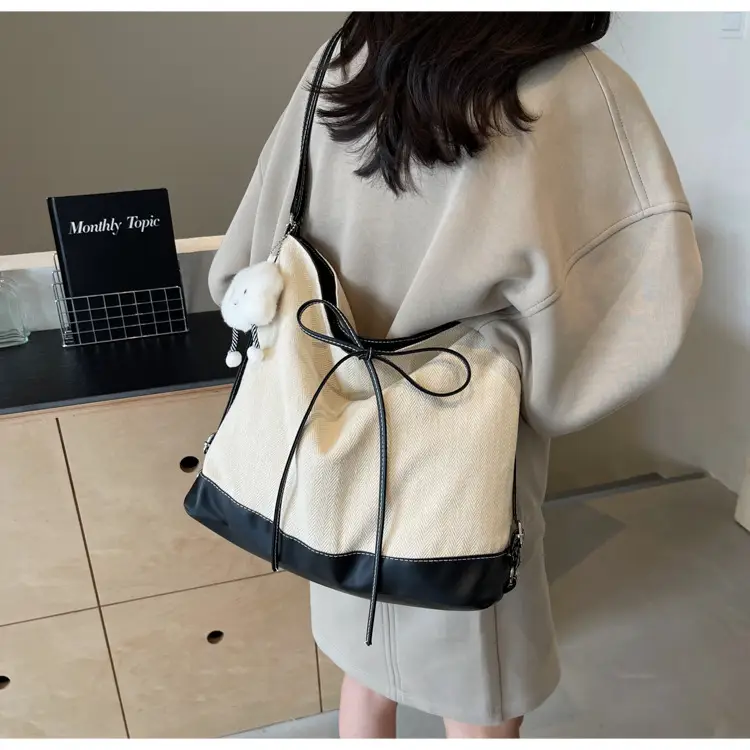 Women's White Stitched Shoulder Crossbody Bag - Image 7