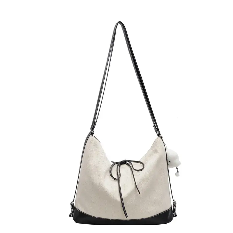 Women's White Stitched Shoulder Crossbody Bag - Image 8