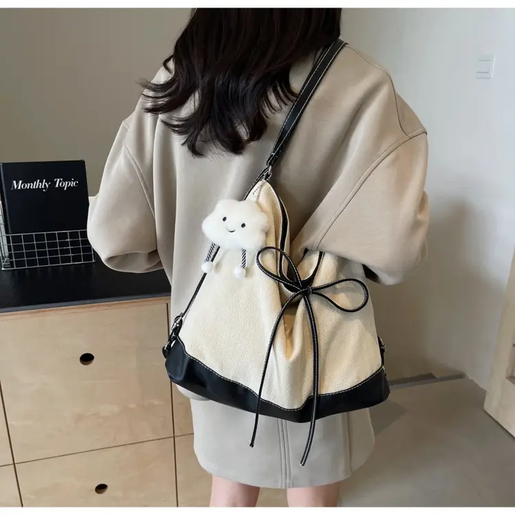 Women's White Stitched Shoulder Crossbody Bag — feature 17