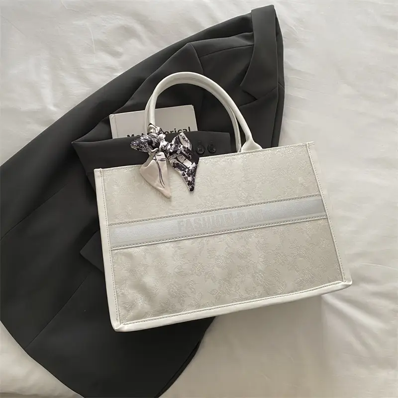 Women Embroidered Tote Bag Black 2024 - Image 3