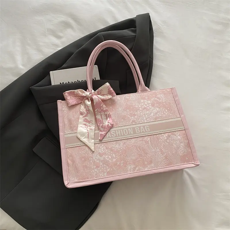 Women Embroidered Tote Bag Black 2024 - Image 4