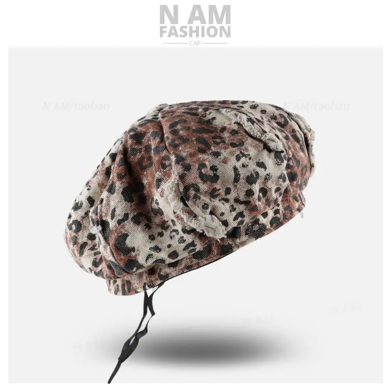 American Retro Leopard Print Forward Hat for Women — feature 14