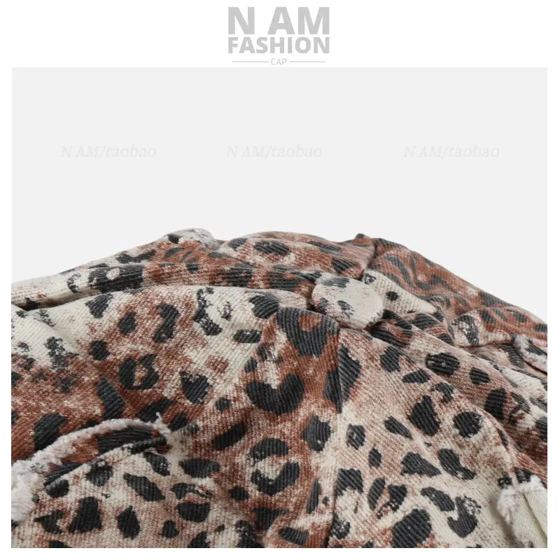 American Retro Leopard Print Forward Hat for Women — feature 16