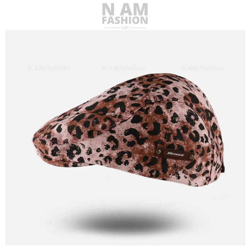 American Retro Leopard Print Forward Hat for Women — feature 3