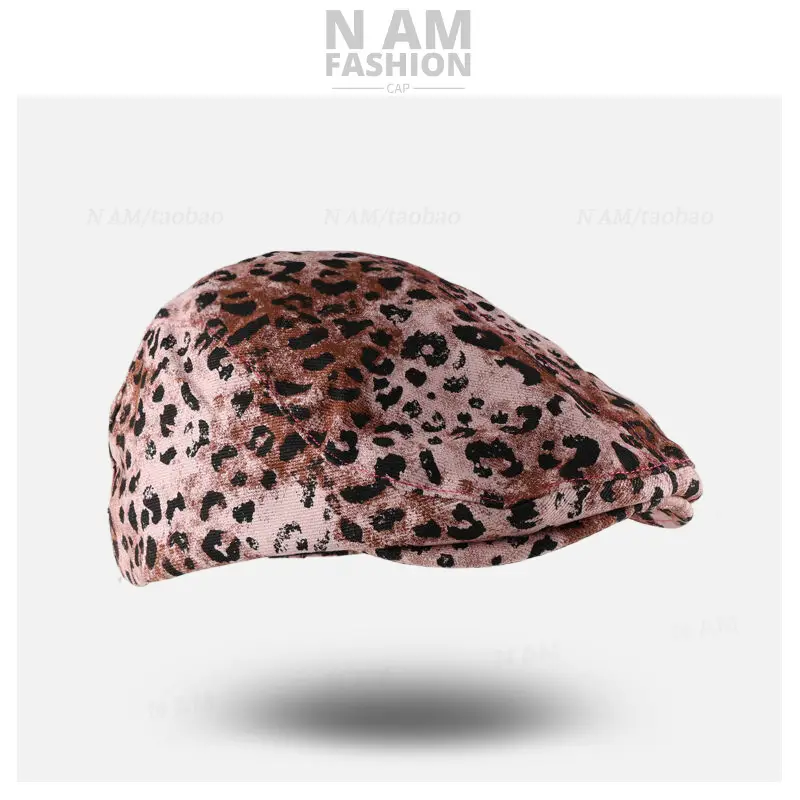 American Retro Leopard Print Forward Hat for Women — feature 4