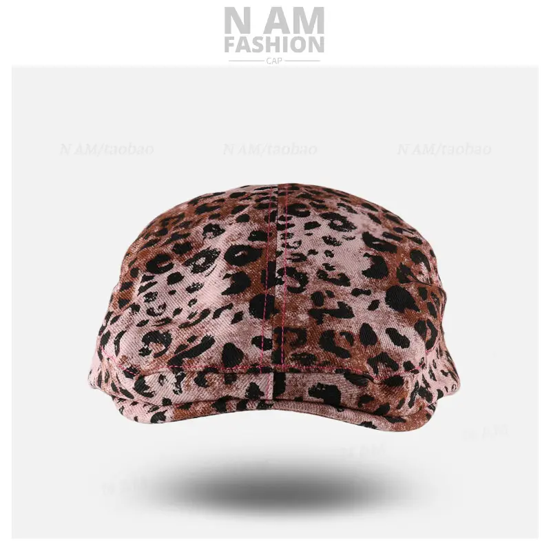 American Retro Leopard Print Forward Hat for Women — feature 5