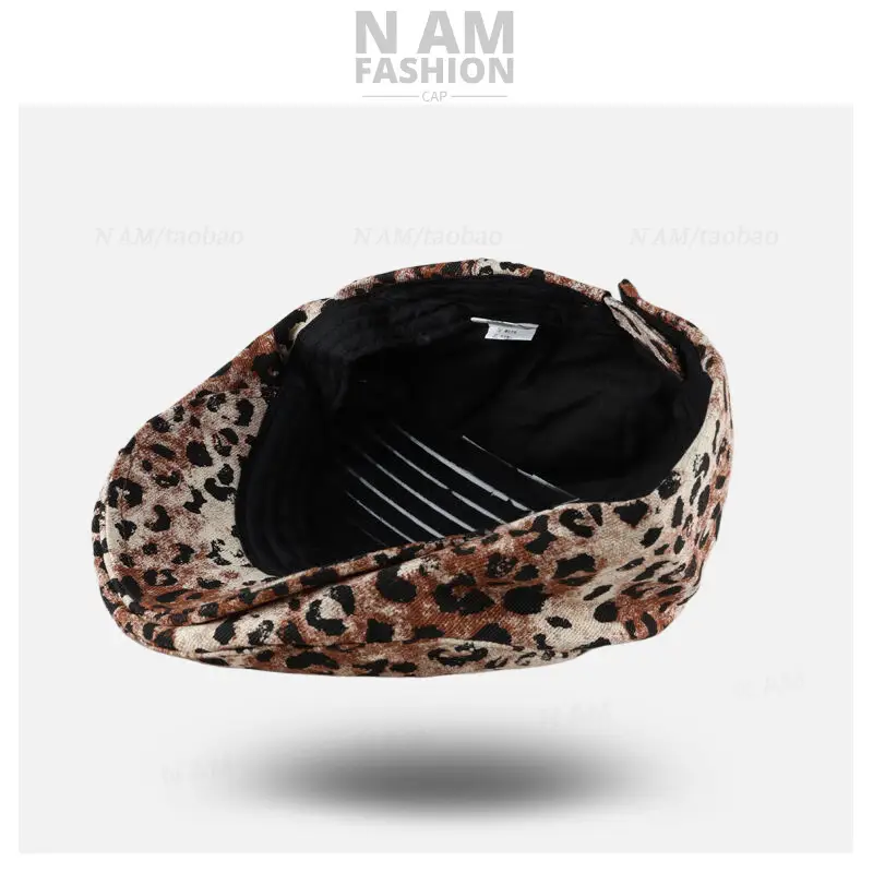 American Retro Leopard Print Forward Hat for Women — feature 8