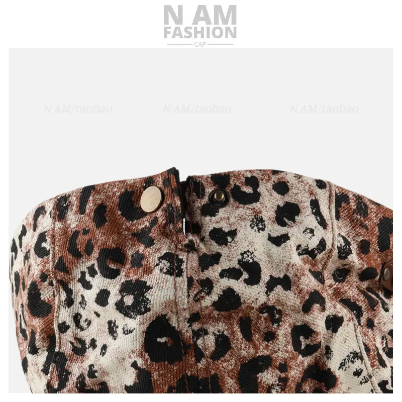 American Retro Leopard Print Forward Hat for Women — feature 9