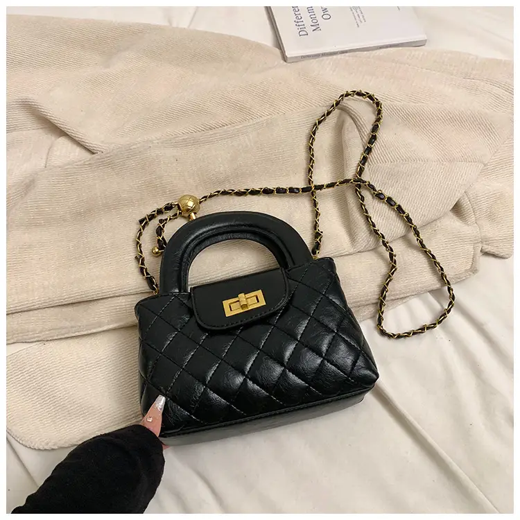 Brown Quilted Chain Shoulder Bag for Women — feature 38