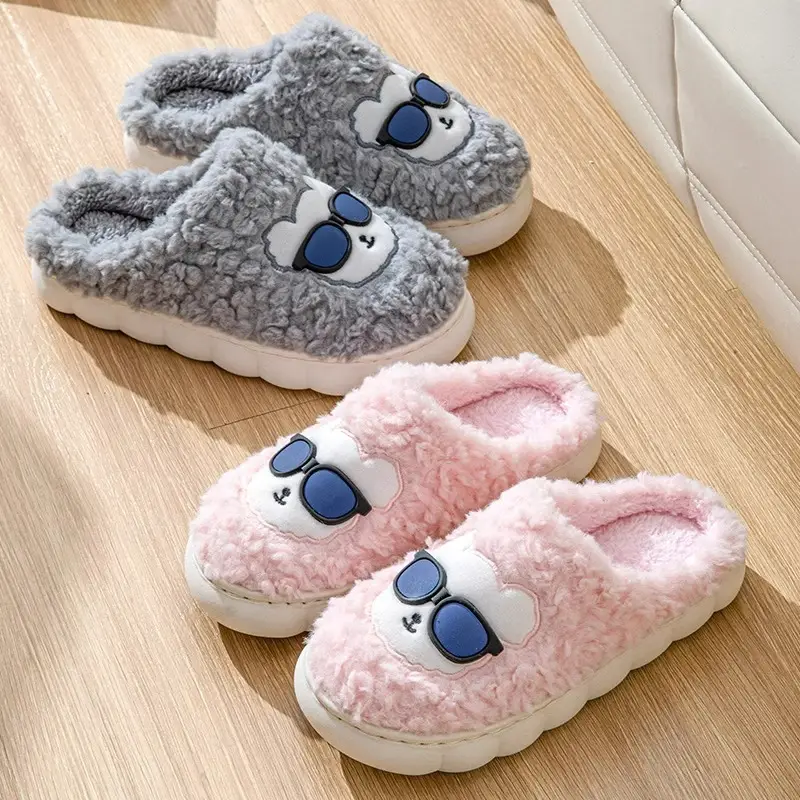 Home cotton slippers indoor non-slip warm bag plush slippers for men and women home couple month slippers autumn and winter - Image 7