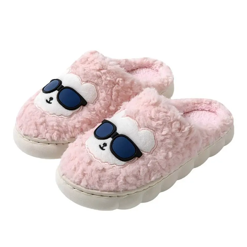 Home cotton slippers indoor non-slip warm bag plush slippers for men and women home couple month slippers autumn and winter - Image 8
